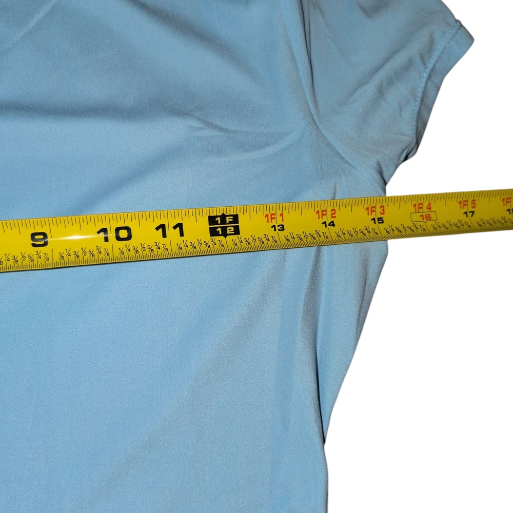 Nwt Qinsen Sky Blue Short Sleeve Women's Tee Slim Your Figure Medium - Picture 5 of 6